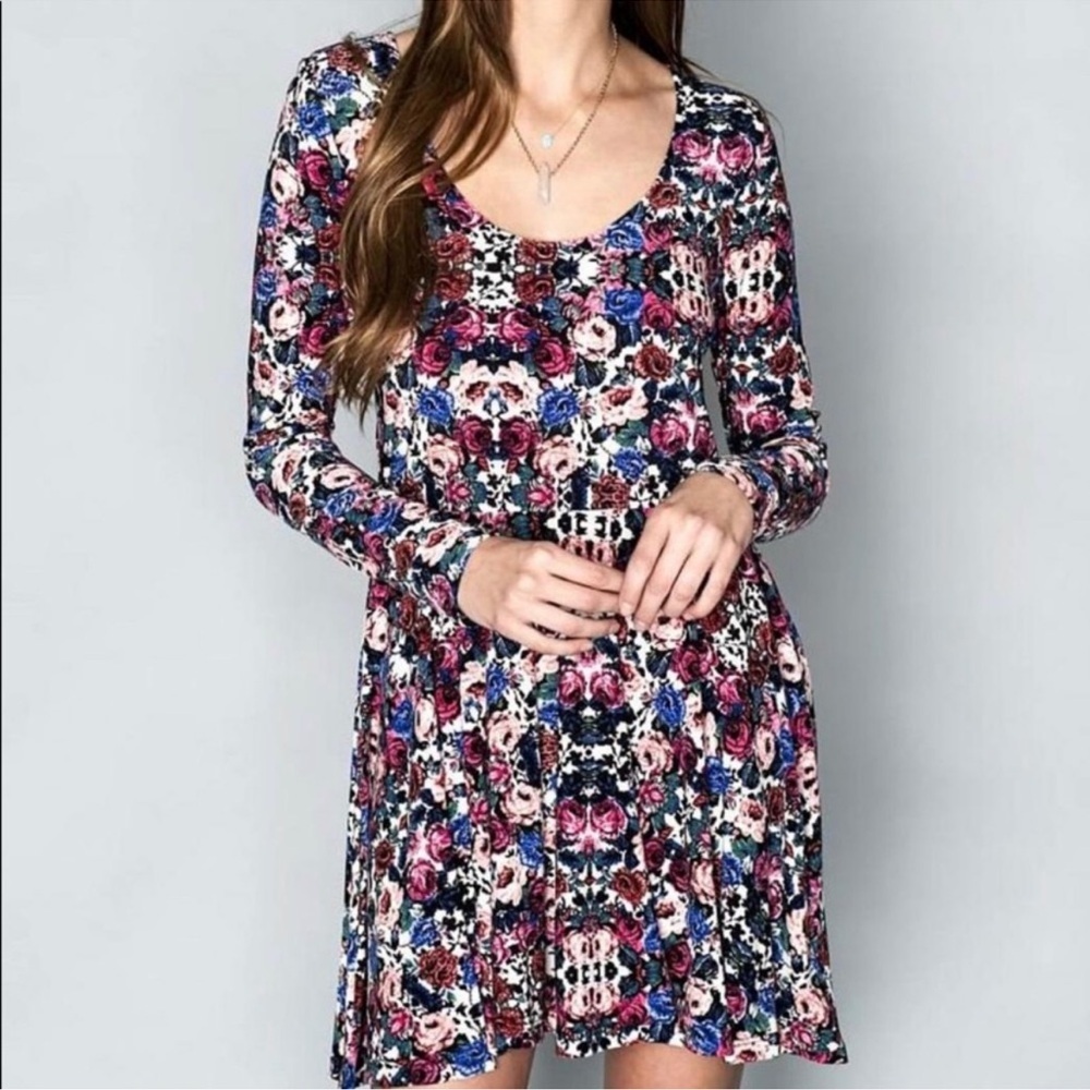Show Me Your Mumu Stevie Babydoll Floral Long Sleeve Dress-Women Size Small